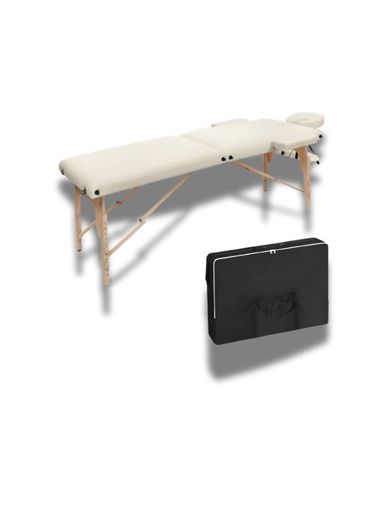 Table de massage pliante ajustable professionnelle - Beige (185x58.5cm) MassageSanté 