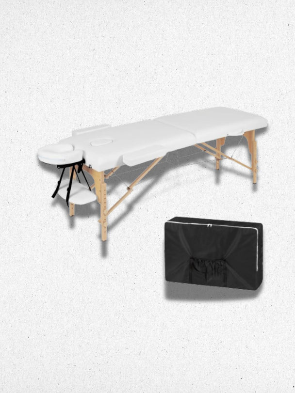 Table de massage pliante ajustable professionnelle - Blanche (185x58.5cm)