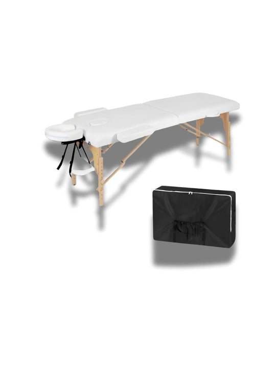 Table de massage pliante ajustable professionnelle - Blanche (185x58.5cm) MassageSanté 